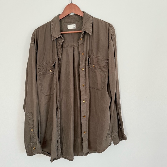 Wilfred Khaki Utility Shirt - Picture 1 of 6